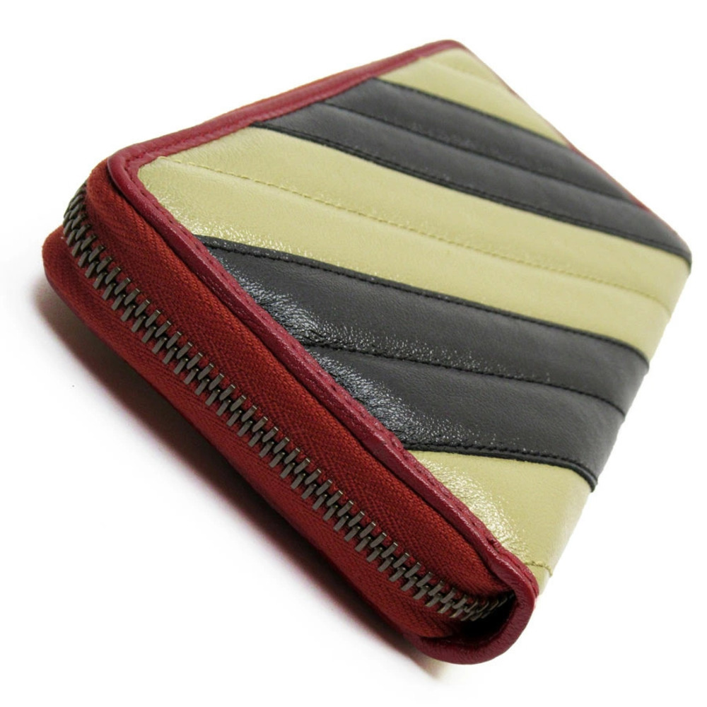 Gucci Leather Long GG Marmont Zip Wallet Beige Round Black Tan Black